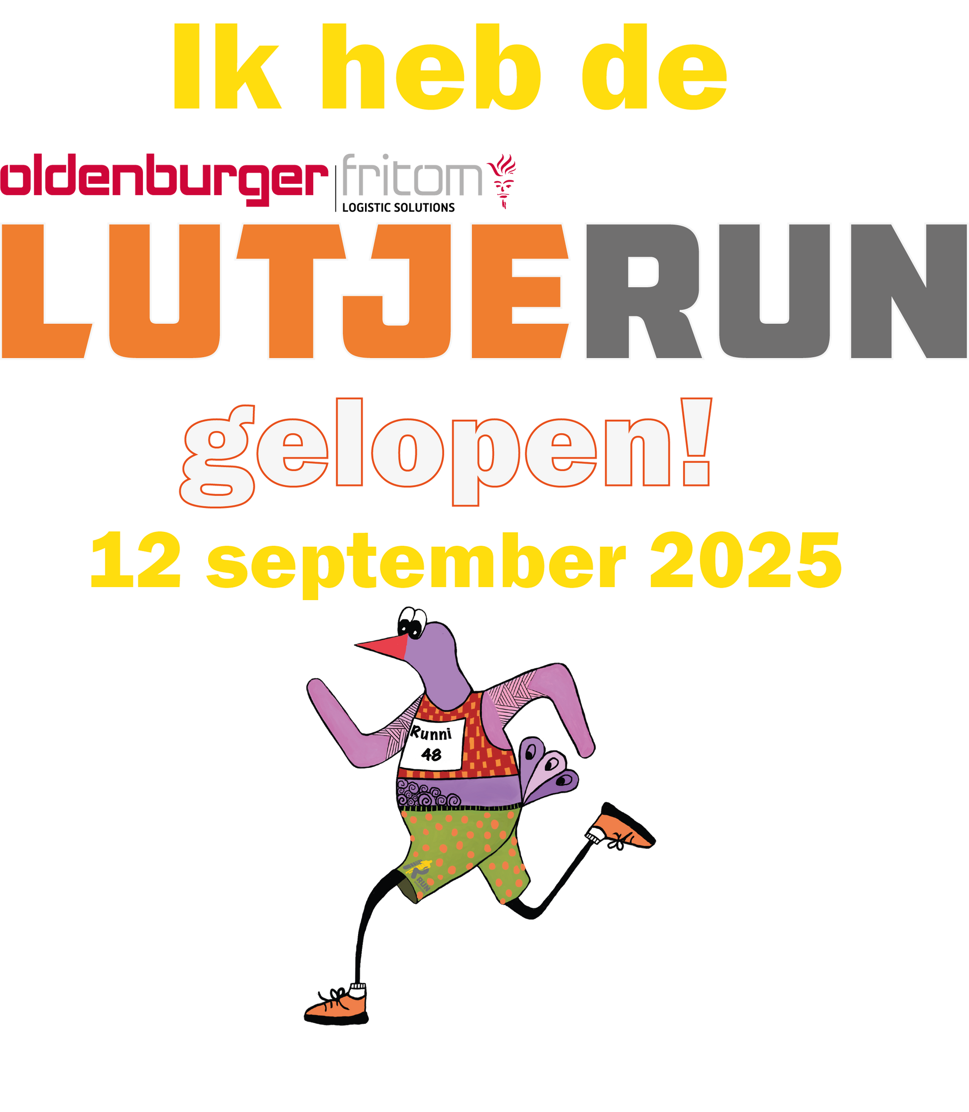 Lutje RUN - Kids sportshirt meisjes & jongens