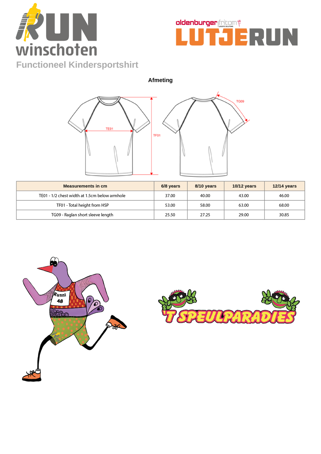 Lutje RUN - Kids sportshirt meisjes & jongens